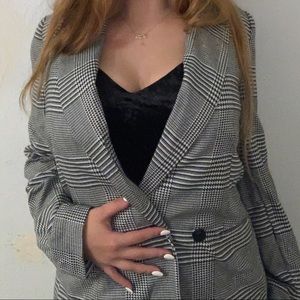 Black and white blazer
